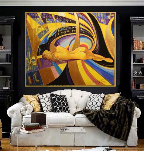 Painting Nude Girl Oil Painting On Canvas Erotic Wall Art Naked Woman Back Female Figure