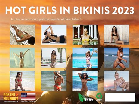 Buy Hot Girl Swimsuit Calendar 2023 Monthly Wall Hanging Calendars Sexy Model Pinup Women Pin Up
