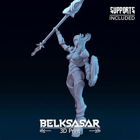 Paladin Guardian Girl Normal And Nude 3D Model 3D Printable CGTrader