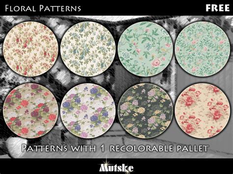 The Sims Resource Floral Pattern Set 2