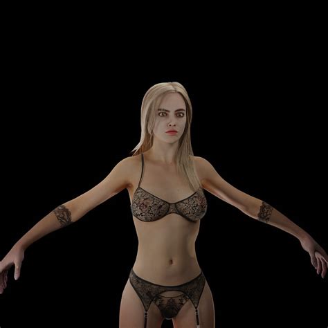 D Realistic Naked Blonde Woman In Underwear D Model Turbosquid