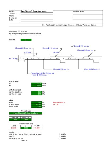 Design of One-Way Slab | PDF | Economic Sectors | Building Technology