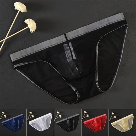 Borsa Slip Bikini Uomo Design Unico Maglia Vedere Attraverso Bikini