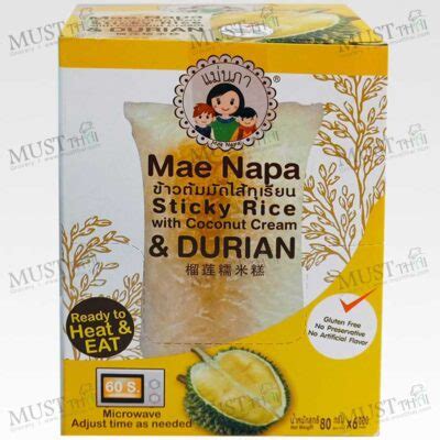 Sticky Rice With Coconut Cream Durian Mae Napa Box Of 6