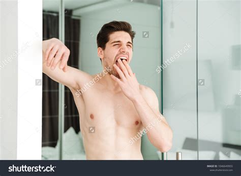 Portrait Sleepy Yawning Naked Man Standing Stock Photo 1046649955 Shutterstock