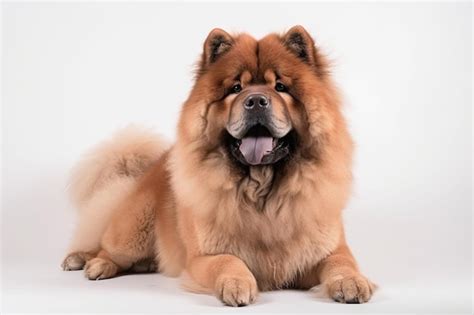 Perro Chow Chow Sobre Fondo Blanco Ia Generativa Foto Premium