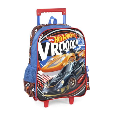 Kit Bolsa Escolar Infantil Lancheira E Estojo Hot Wheels Vermelho Maloa Loja Virtual
