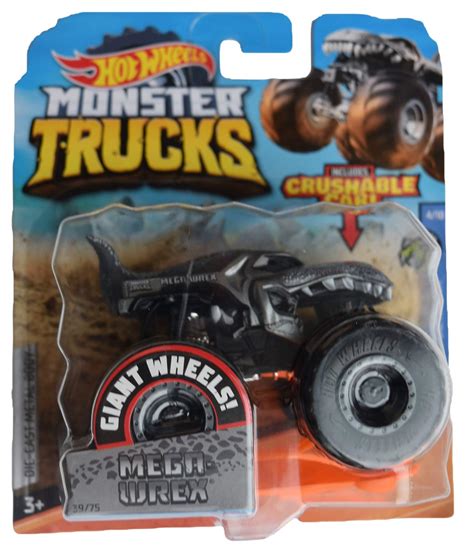 Buy Hot Wheels Monster Trucks Scale Mega Wrex Crushable Car Gray Online At
