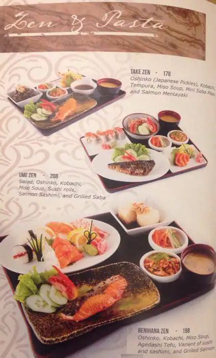 Menu At Benihana Restaurant Jakarta Plaza Indonesia