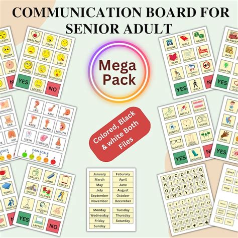 Adult Aphasia Communication Board Etsy
