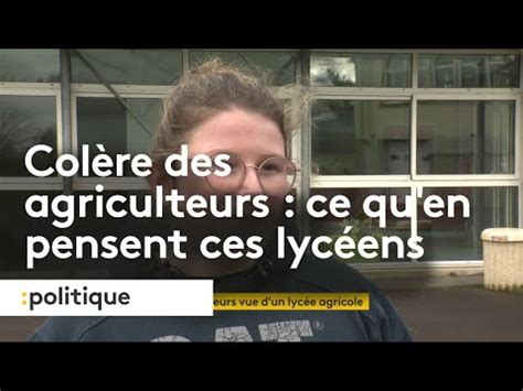 Colères des agriculteurs ce qu en pensent ces lycéens la relève du