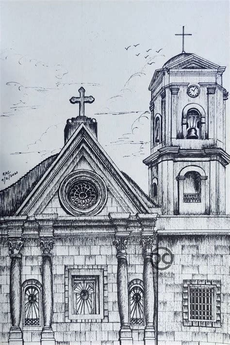 Pen Drawing: San Agustin Church (FINAL) by DicoCalingal on DeviantArt