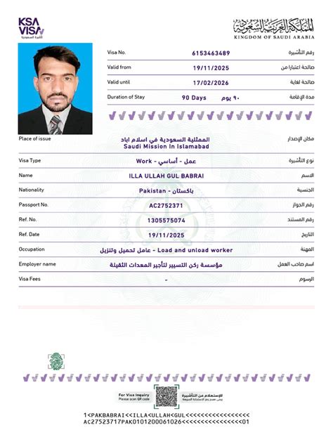 pakistan work visa details