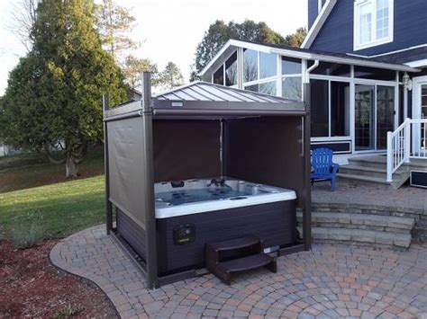 Oasis Automated Hot Tub Cover Automated Gazebo Cover By Covana Cornish Hot Tubs Swim Spas