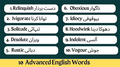 10 English Words With Urdu Meaning Vocabgram