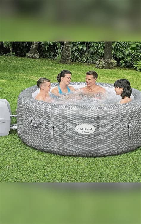 Bestway Saluspa Cancun Airjet Inflatable Hot Tub W Energysense Cover Grey Used Artofit
