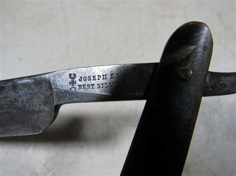 Vintage Antique Joseph Elliots Best Silver Steel Straight Razor Barber