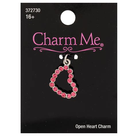 Pink Open Heart Rhinestone Charm Hobby Lobby 372730