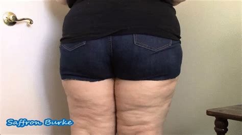 BBW Booty In Curvy Fit Shorts WMV Goddess Saffron Burke Clips Sale