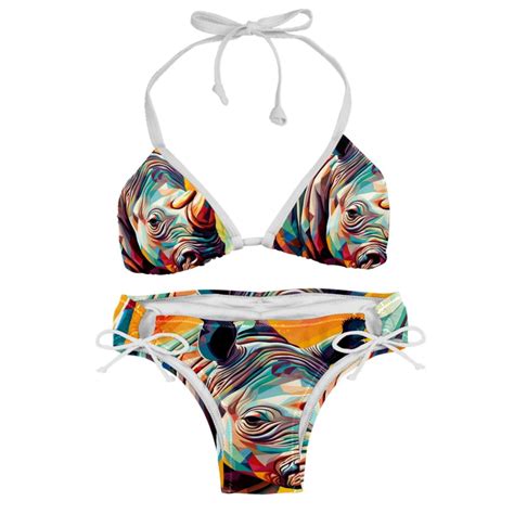 Rhinoceros Detachable Sponge Adjustable Strap Bikini Set Two Pack Versatile Swim Suit For All