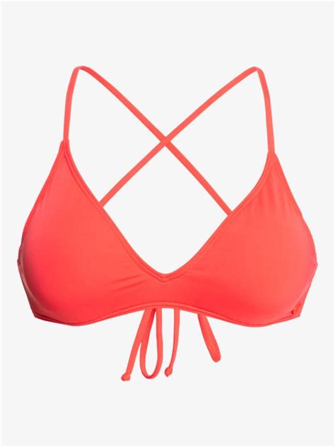 Roxy Solid Beach Classics Triangle Bikini Top CAYENNE Rmc0 In 2022