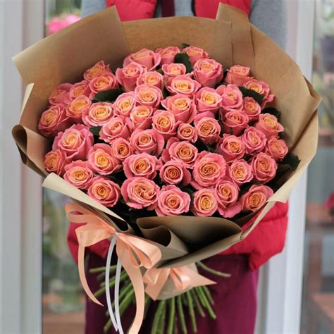Купить Букет из 51 персиковых роз • Симферополь • Present-Crimea
