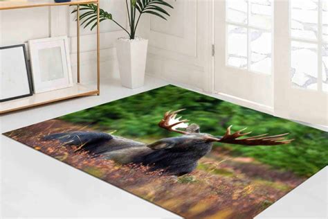 Elk Rugs Wild Animal Rug Man Cave Rug Animal Rugs Pattern Rug