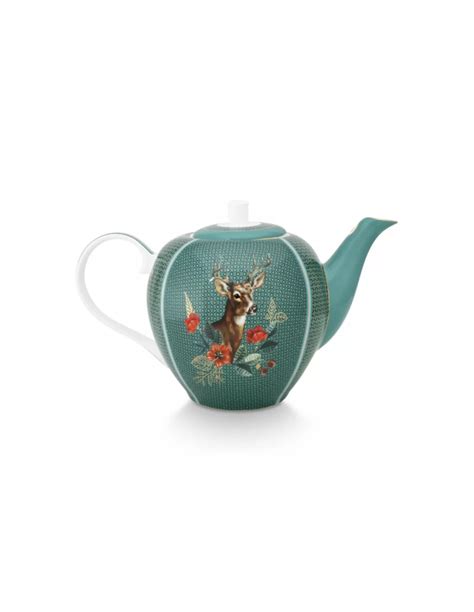 Pip Studio Tea Pot Large Winter Wonderland Green 1 6ltr