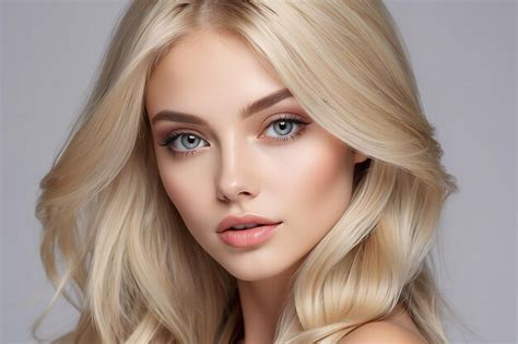 Premium Photo Woman With Beautiful Face And Clear Skin Sexy Blonde Woman Attractive Blonde Model