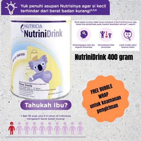 Jual NUTRICIA NUTRINIDRINK 400 Gr Susu Nutrinidrink Vanila 400gr Powder