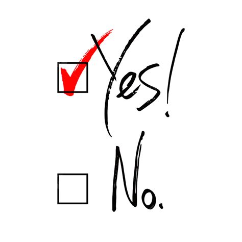 Handwritten Box Clipart Transparent Background, Yes And No Ticked Box ...