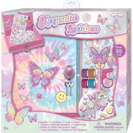 Bomgaars Hot Focus Tie Dye Butterfly Keepsake Lockbox Stationery Journals