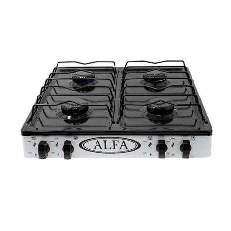 Parrilla A Gas 4 Quemadores Marca Alfa Blanca 311ALFA Ferretería la Libra