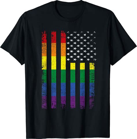 Gay Pride American Flag LGBT Support LGBTQ Lesbian T Shirt Walmart