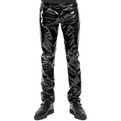 Plus Size Men Sexy Black Wetlook Faux Leather Lingerie Exotic Pu Latex Catsuit Zipper Pvc Stage