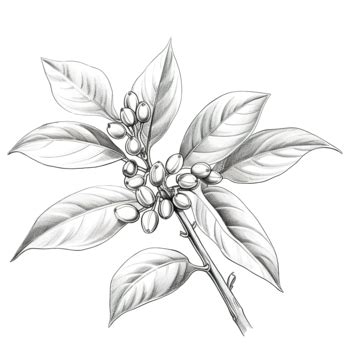 Coffee Plant Sketch Style, Coffee, Plant, Caffeine PNG Transparent ...