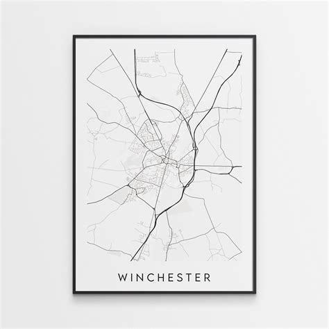 Winchester Map Print – Minimal Wall