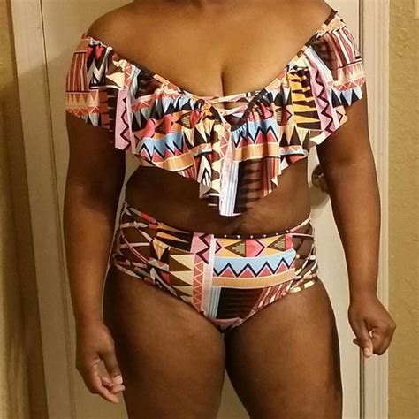 Swim Plus Size Offtheshoulder Ruffle Bikini Poshmark