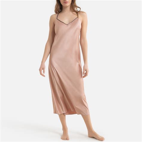 Long Satin Nightie Nude My Boutique Co Uk