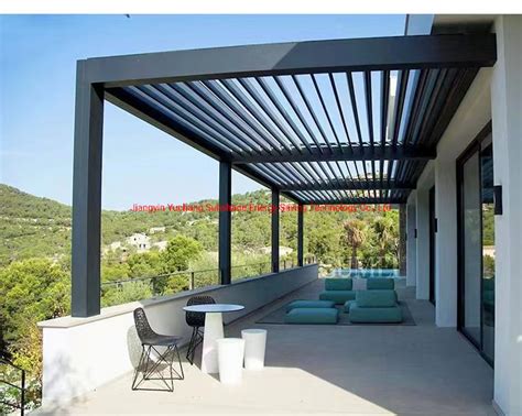 Automatic Bioclimatic Waterproof Pergola Louvered Roof Cover Motorized