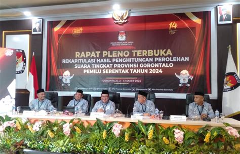 Kpu Provinsi Gorontalo Gelar Rapat Pleno Rekapitulasi Perhitungan Suara