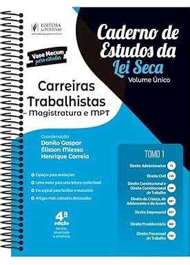 Caderno De Estudos Da Lei Seca Volume Nico Carreiras Trabalhistas