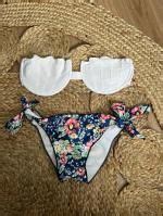 Tiny Floral Print Strapless Padded Bikini Set In PINK ZAFUL 2025