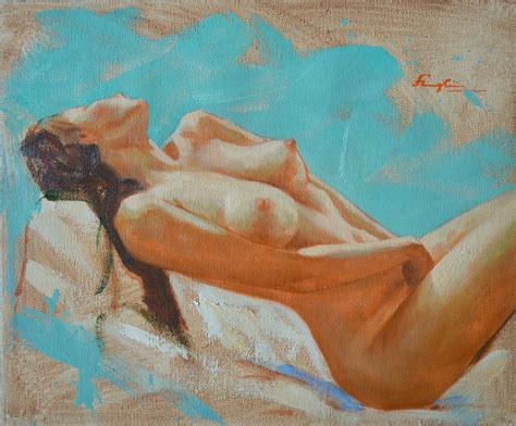 Original Impression Oil Painting Nude Girl On Canvas 16 2 6 10 Painting By Hongtao Huang Fine