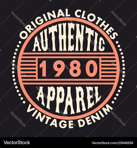 Authentic Apparel Typography Graphics For T Shirt Vector Image