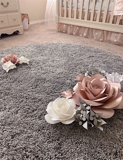 Paper Flowers For Baby Girl Nursery Nursery Decor Nude Etsy