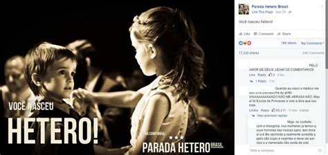 A página Orgulho Hétero recebeu uma Parada Gay