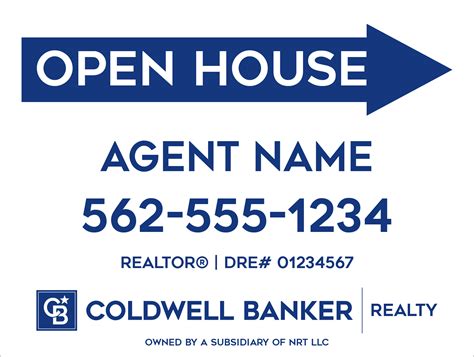 Coldwell Banker Open House Signs OH Classic White