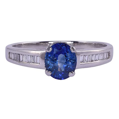 Sapphire Platinum Ring - Solvang Antiques