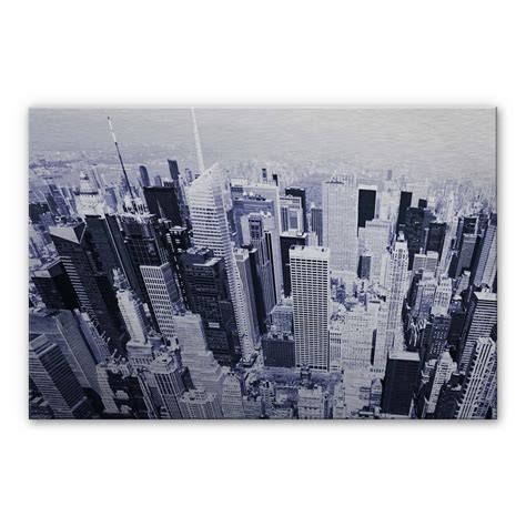 Alu Dibond Mit Silbereffekt Manhattan Luftbild Von K L Wall Art